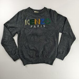 Kenzo Paris Charcoal Cashmere Blend Sweater Kid 10A / 140 Women XS/S